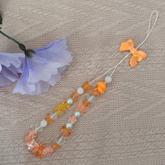 Tangerine Bow Phone Charm