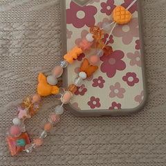 Tangerine Heart Phone Charm