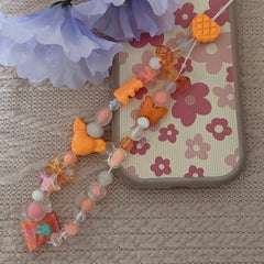 Tangerine Heart Phone Charm