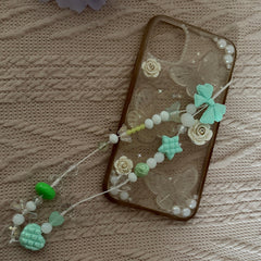 Mint Bow Phone Charm