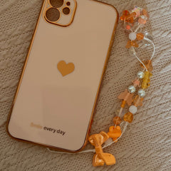 Tangerine Bow Phone Charm