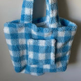 Sky Gingham Tote Bag