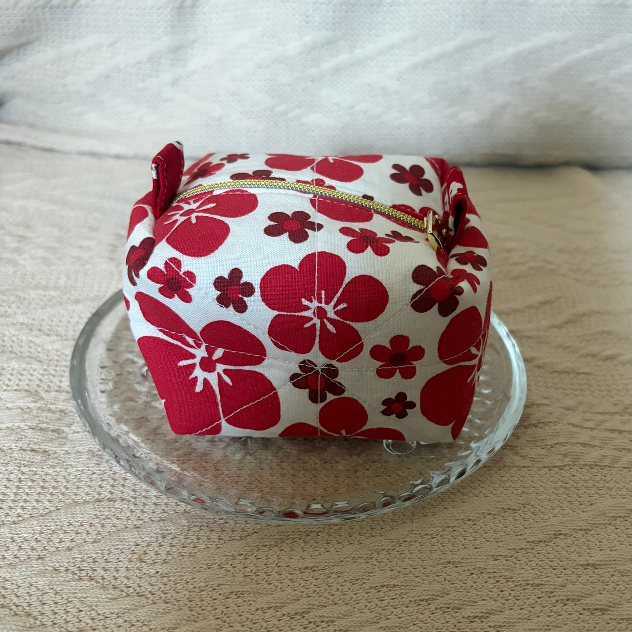 Scarlet Wildflower Boxy Coin Pouch
