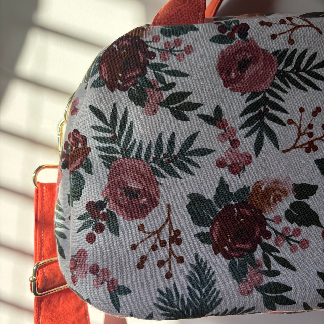 Sunset Rose Handmade Floral Crossbody Purse