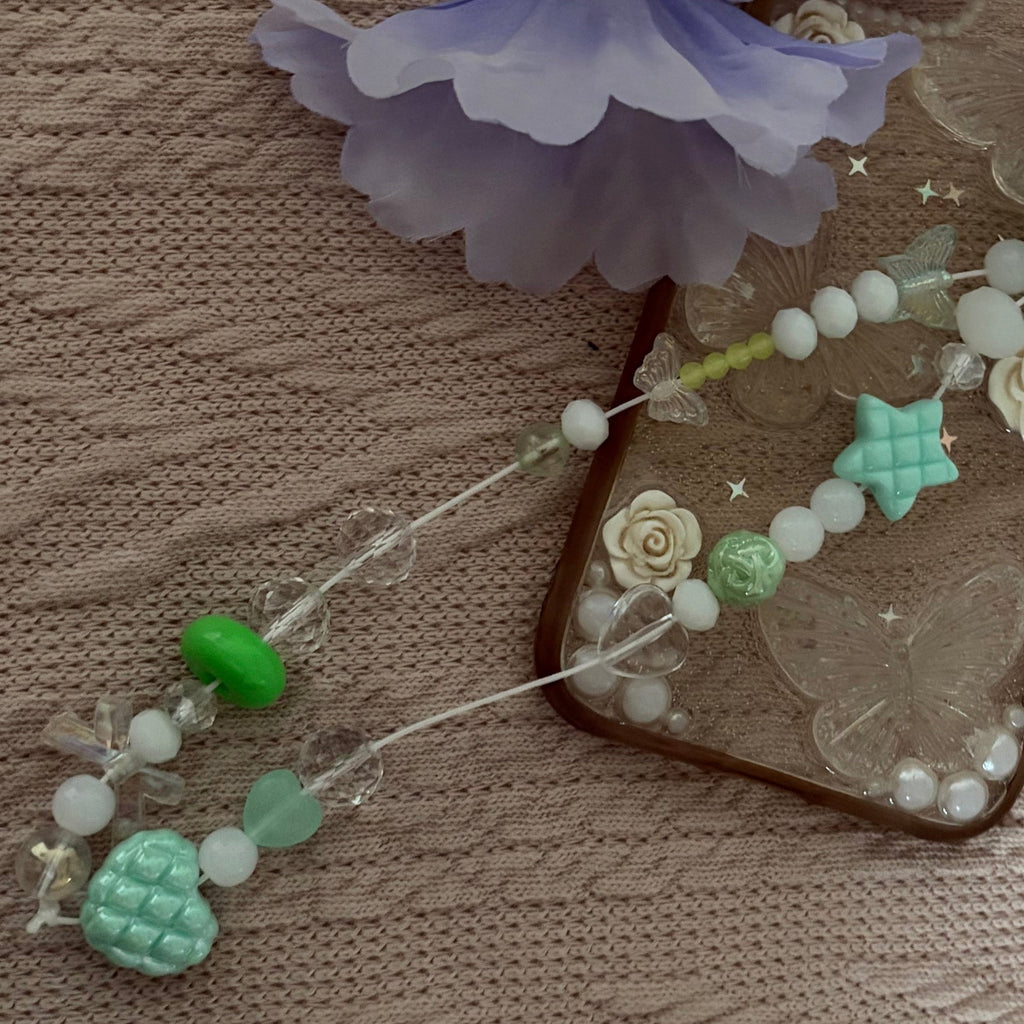 Mint Bow Phone Charm