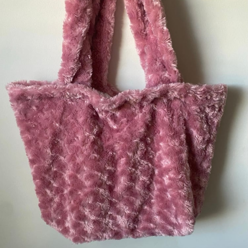 Pink Plush Tote Bag