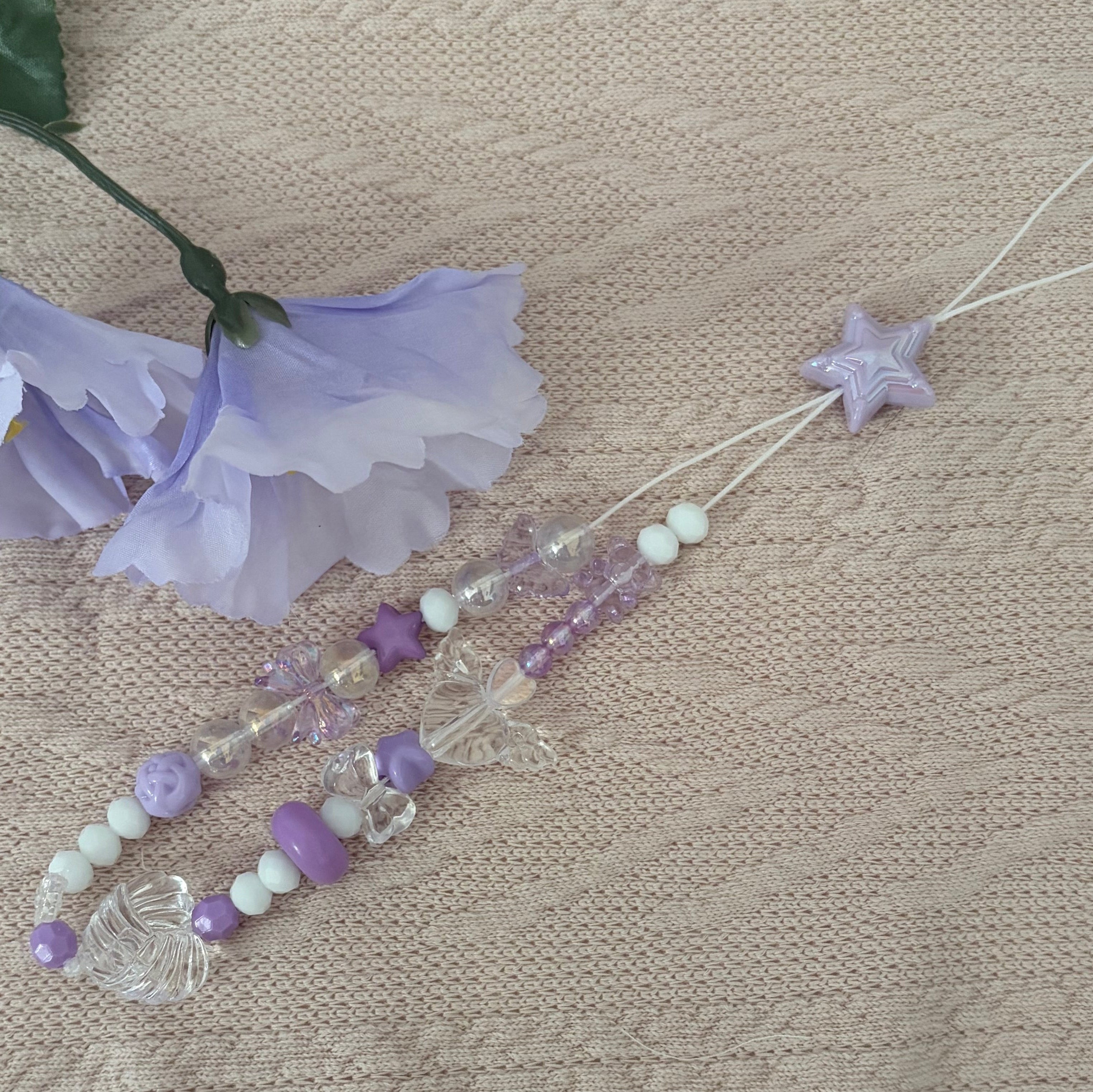 Lilac Star Phone Charm