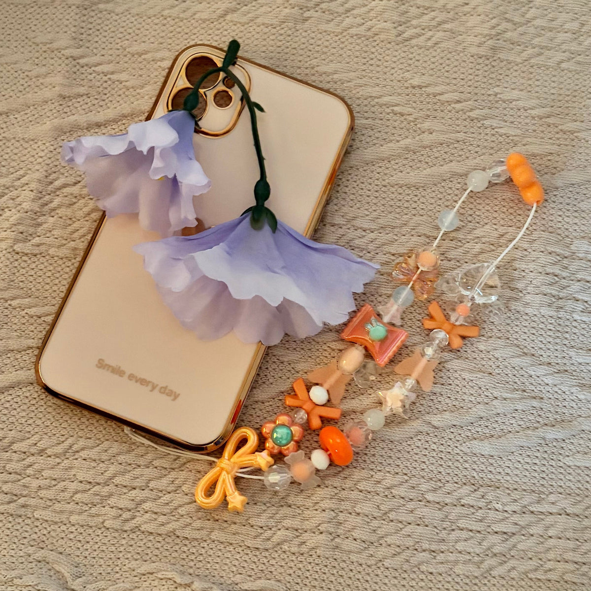 Tangerine Tie Phone Charm