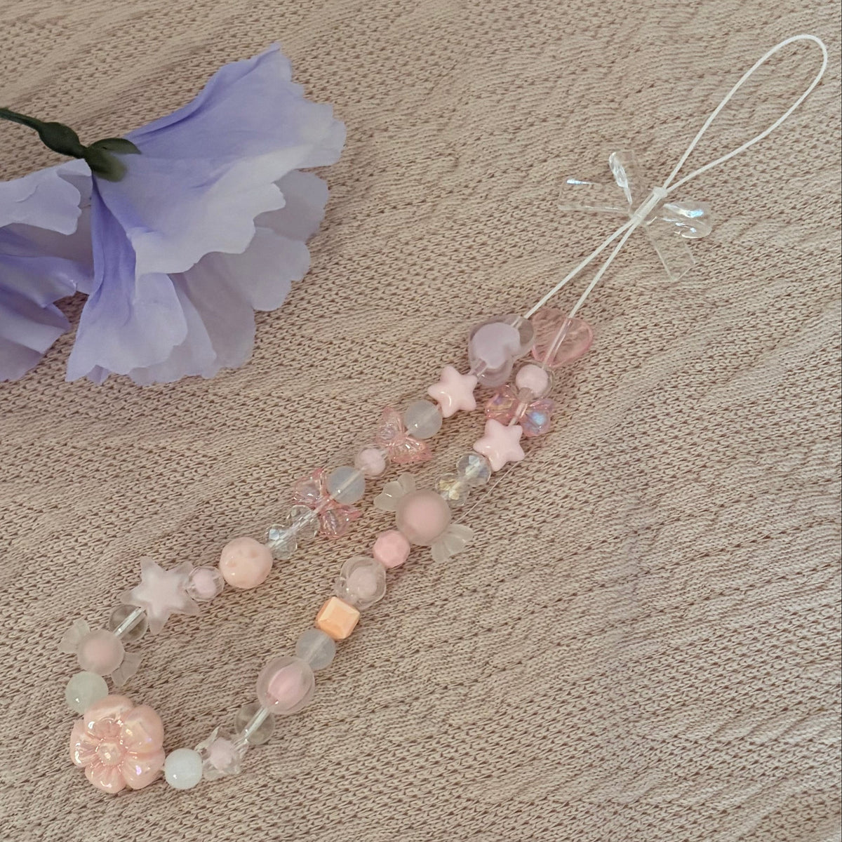 Clear Bow Phone Charm