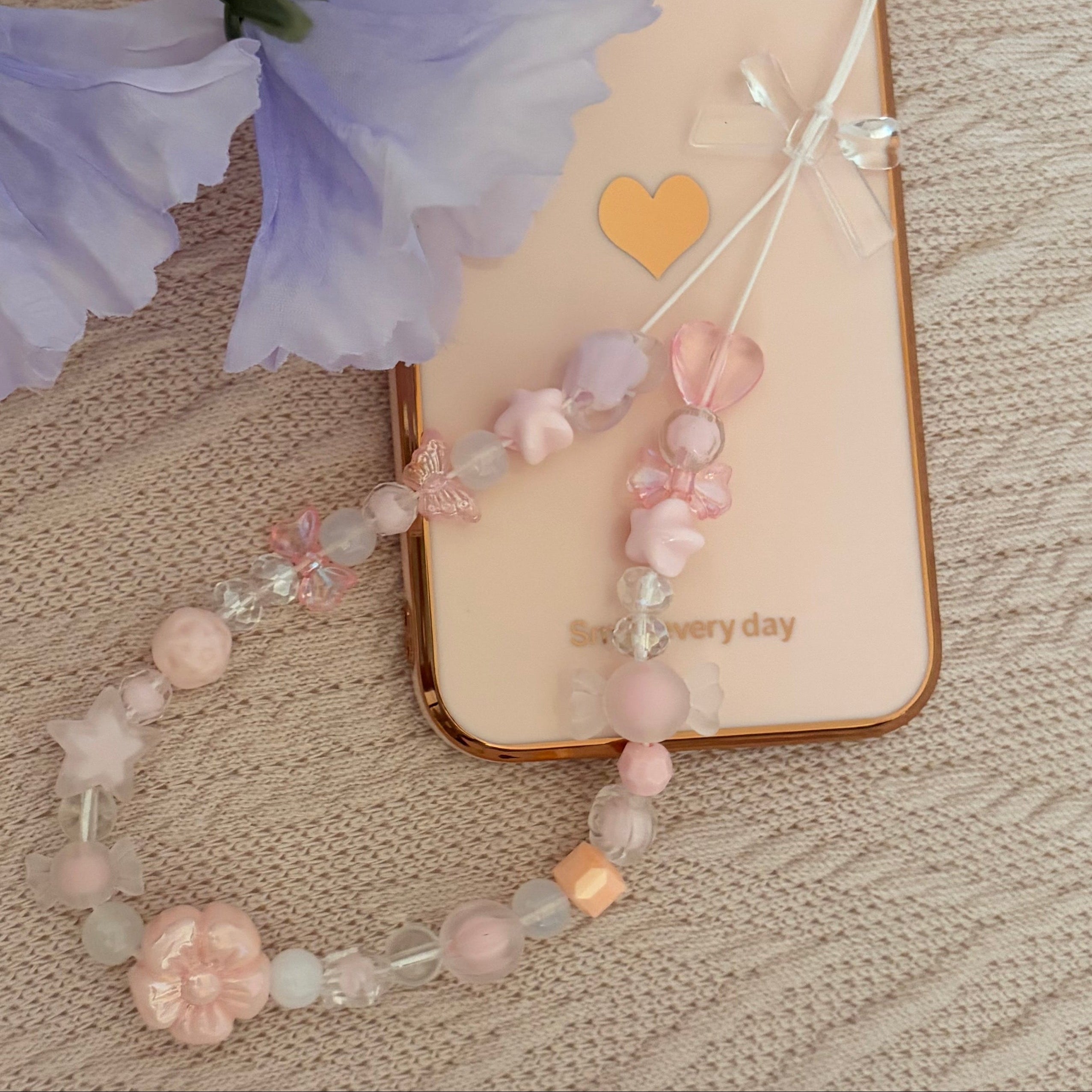 Clear Bow Phone Charm