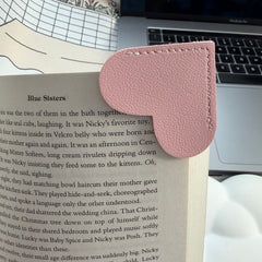 Faux Leather Heart Corner Bookmarks