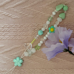 Mint Flower Phone Charm