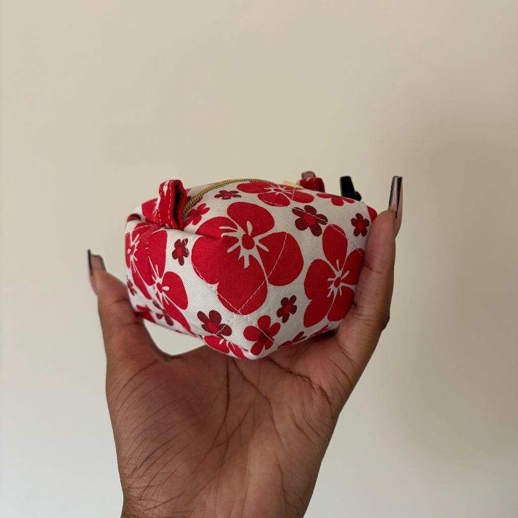 Scarlet Wildflower Boxy Coin Pouch