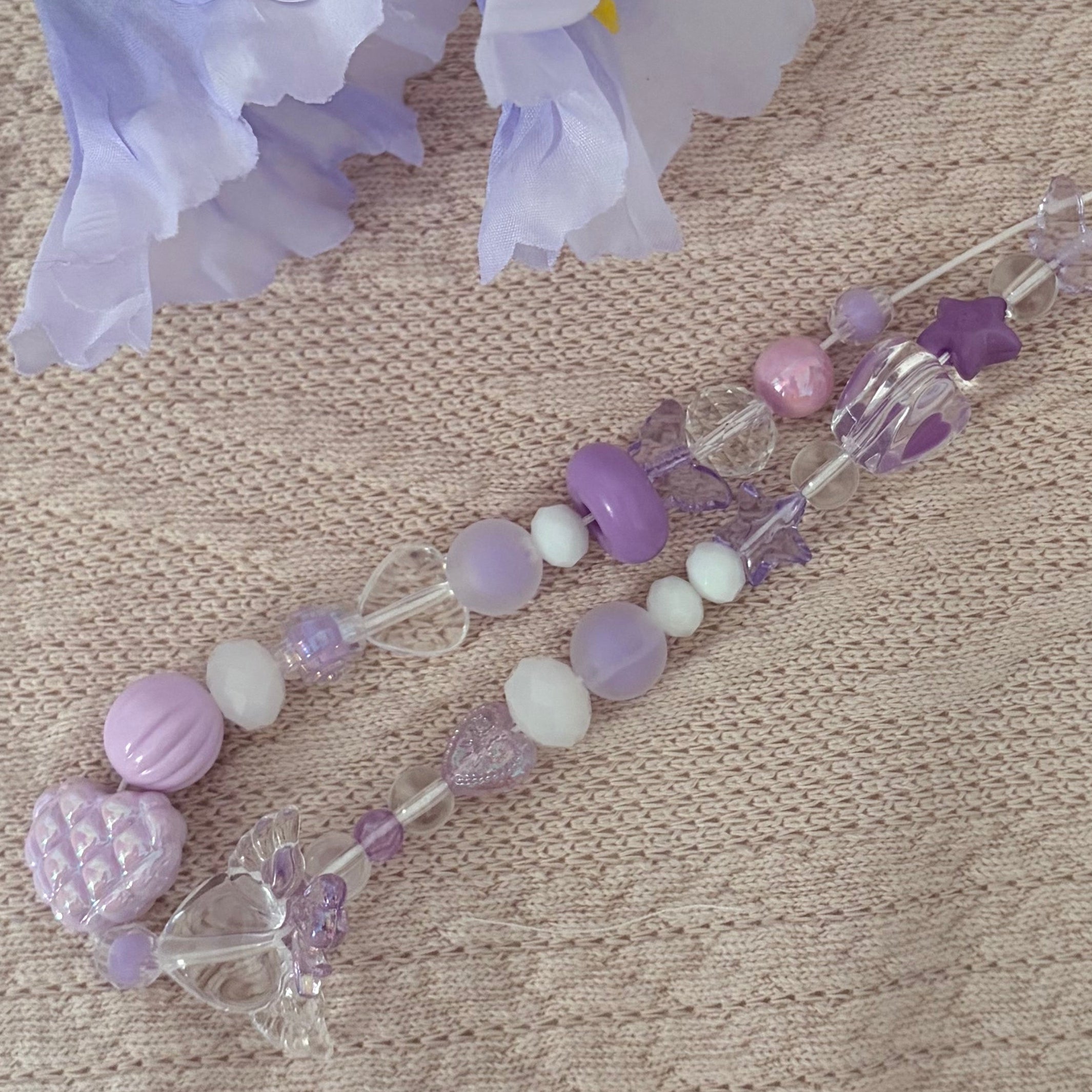 Clear Flower Phone Charm