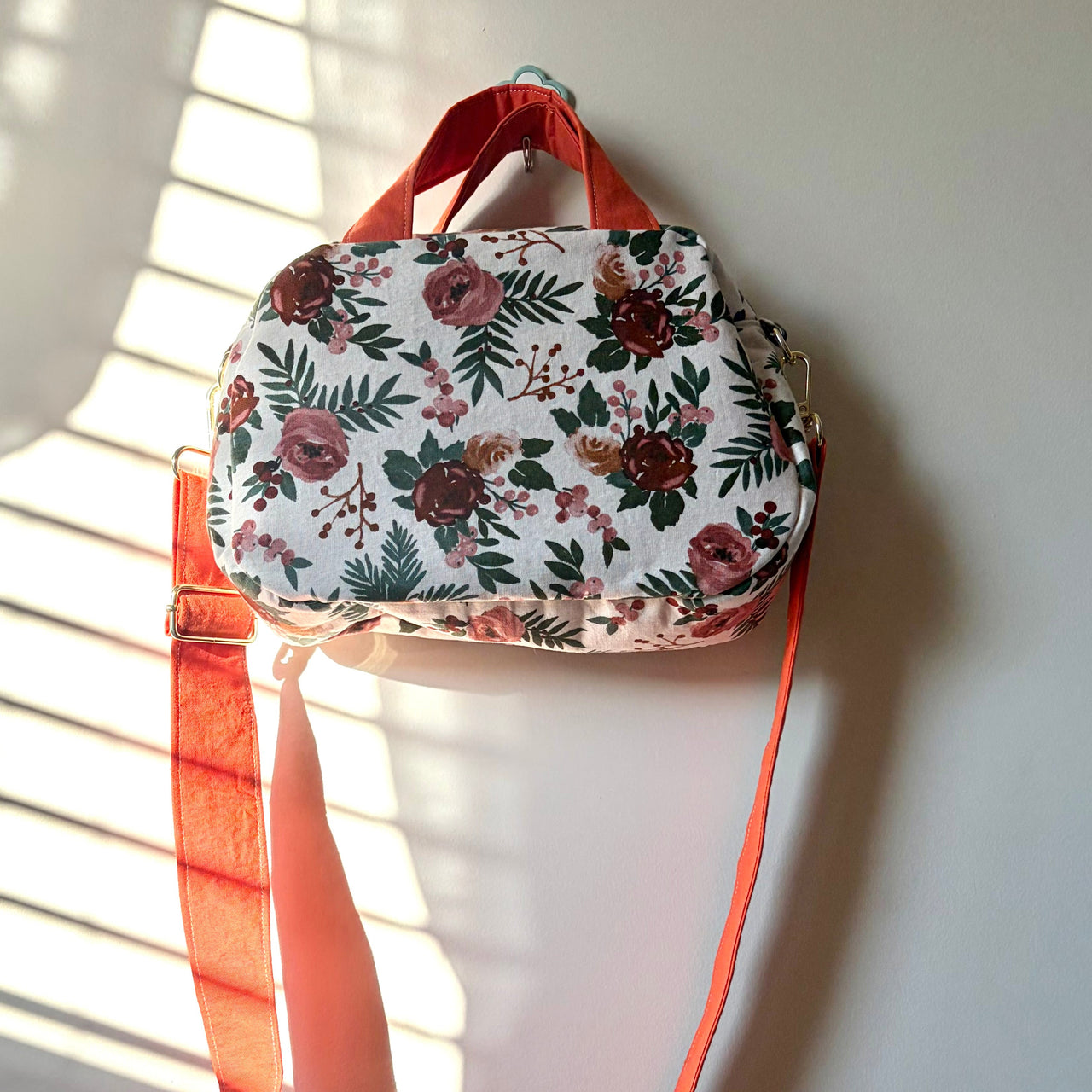 Sunset Rose Handmade Floral Crossbody Purse