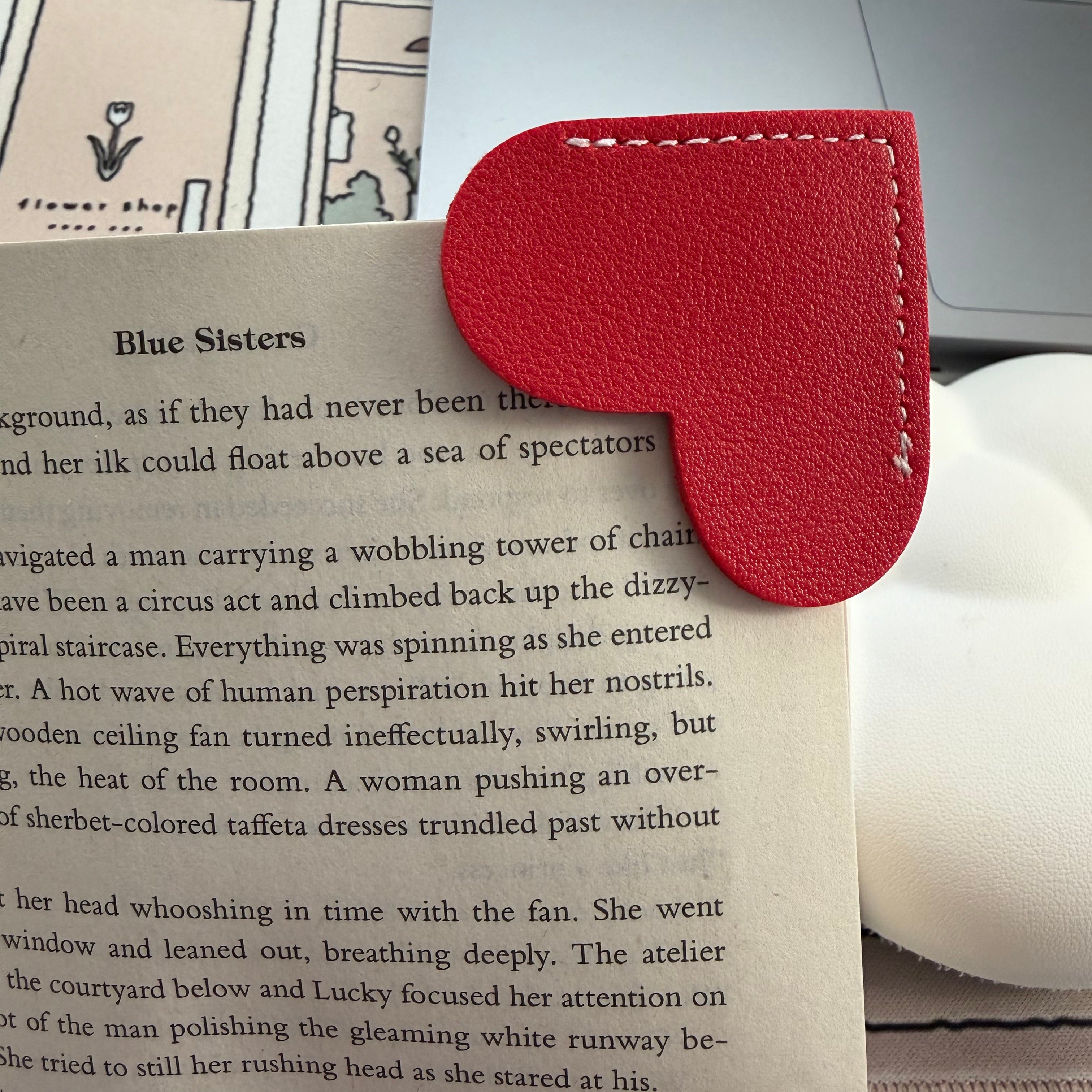 Faux Leather Heart Corner Bookmarks