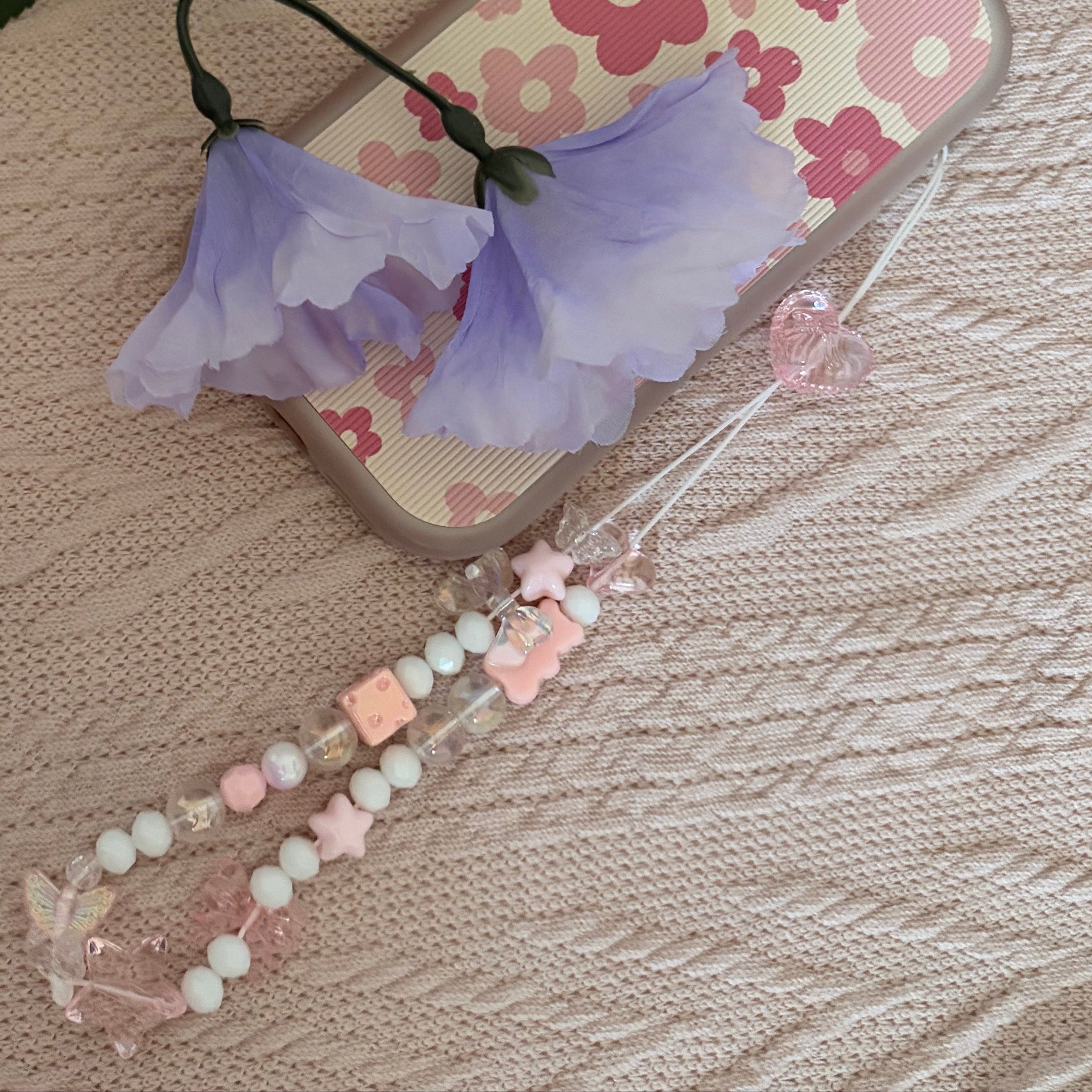 Peony Heart Phone Charm