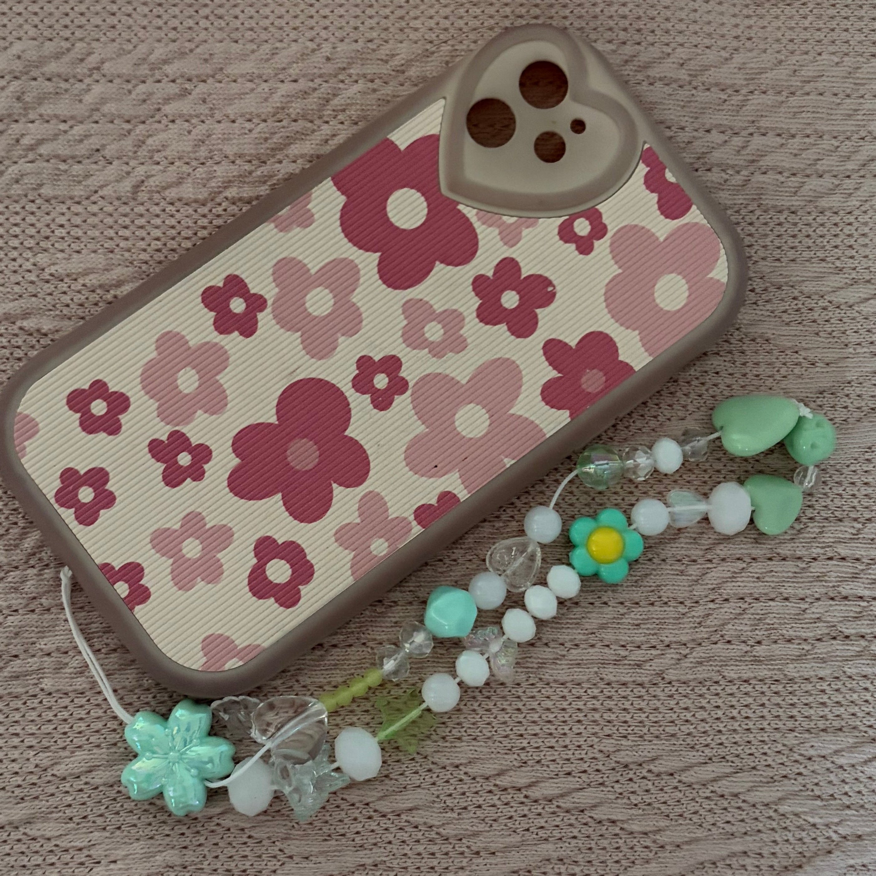 Mint Flower Phone Charm