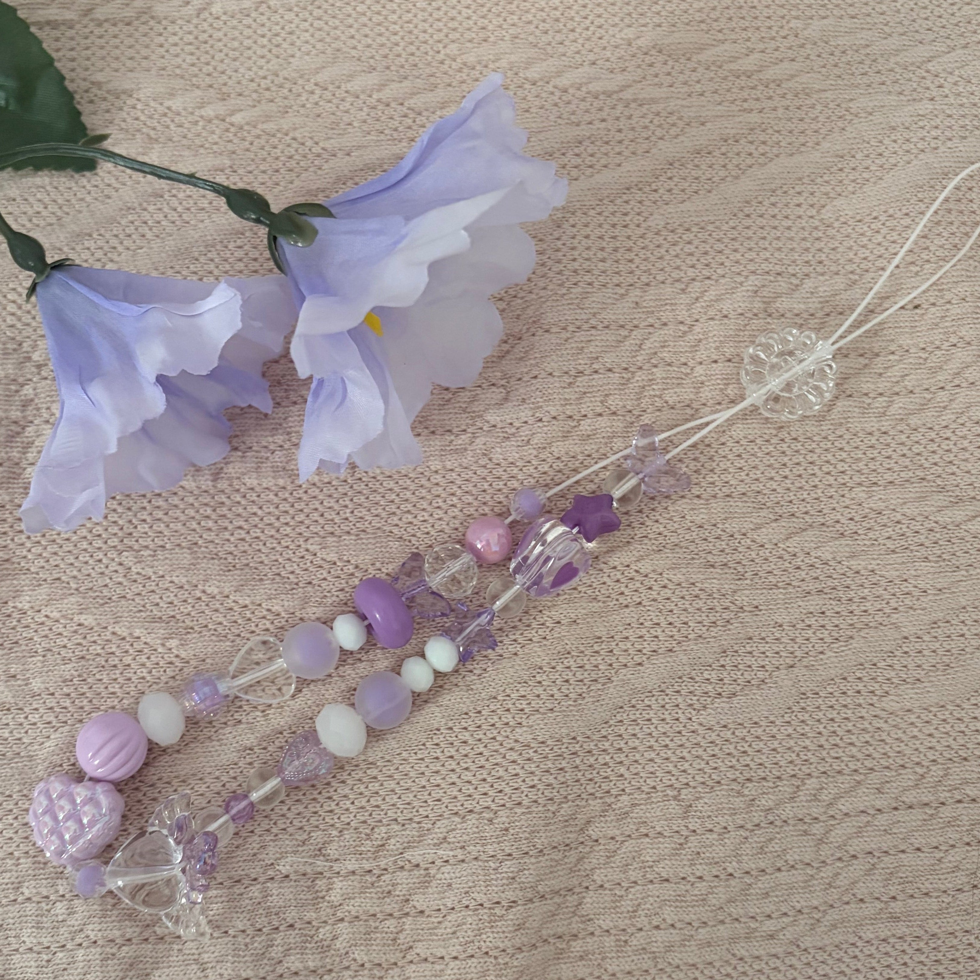 Clear Flower Phone Charm