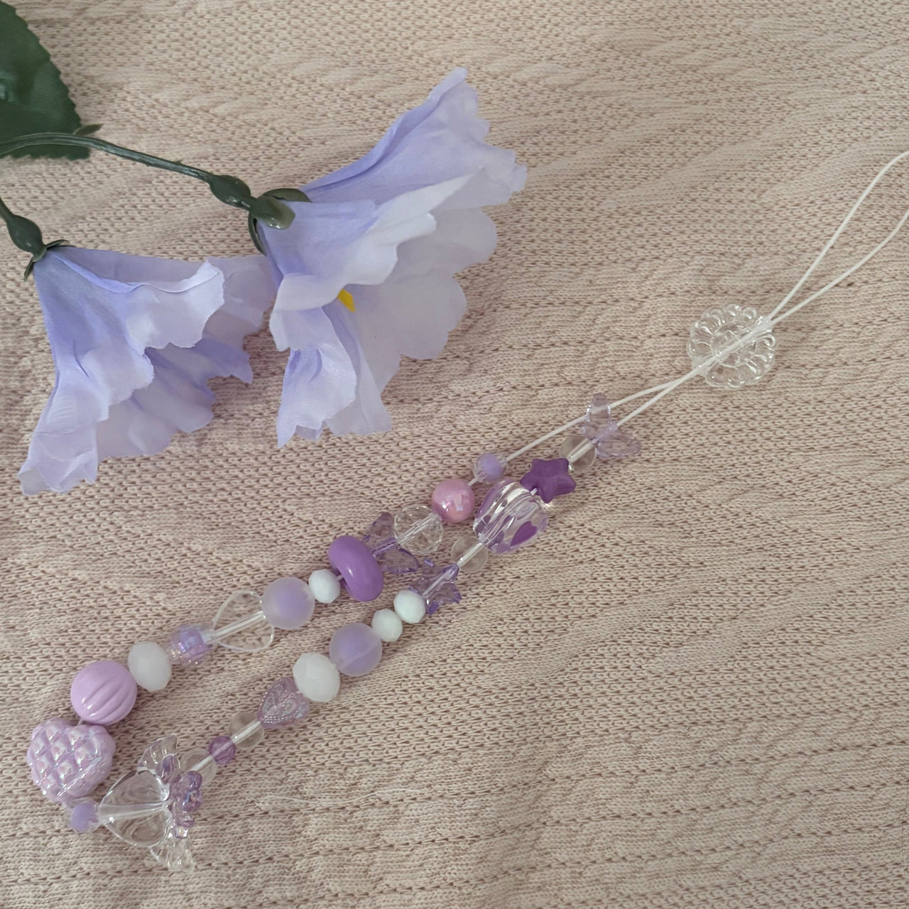 Clear Flower Phone Charm