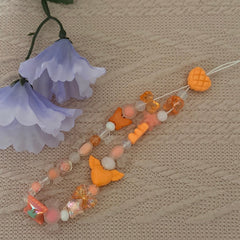 Tangerine Heart Phone Charm