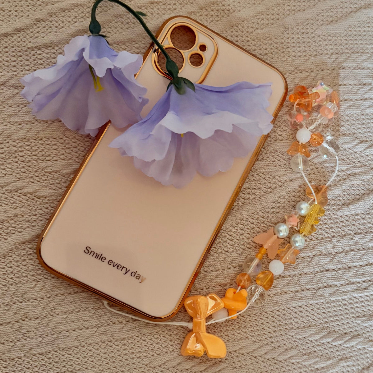Tangerine Bow Phone Charm