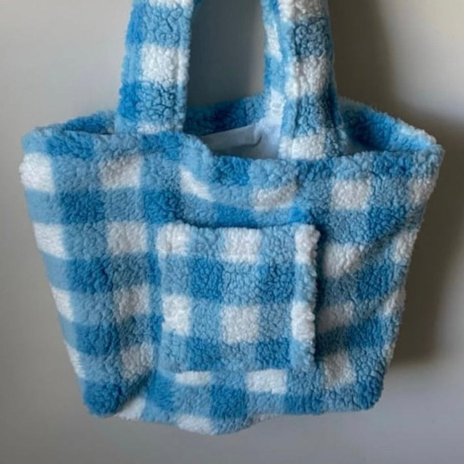 Sky Gingham Tote Bag