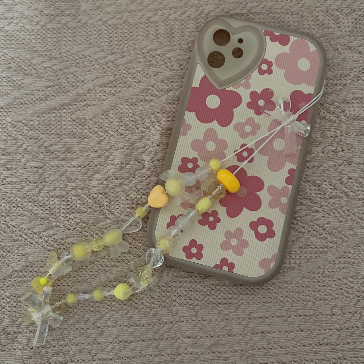 Clear Double Bow Phone Charm