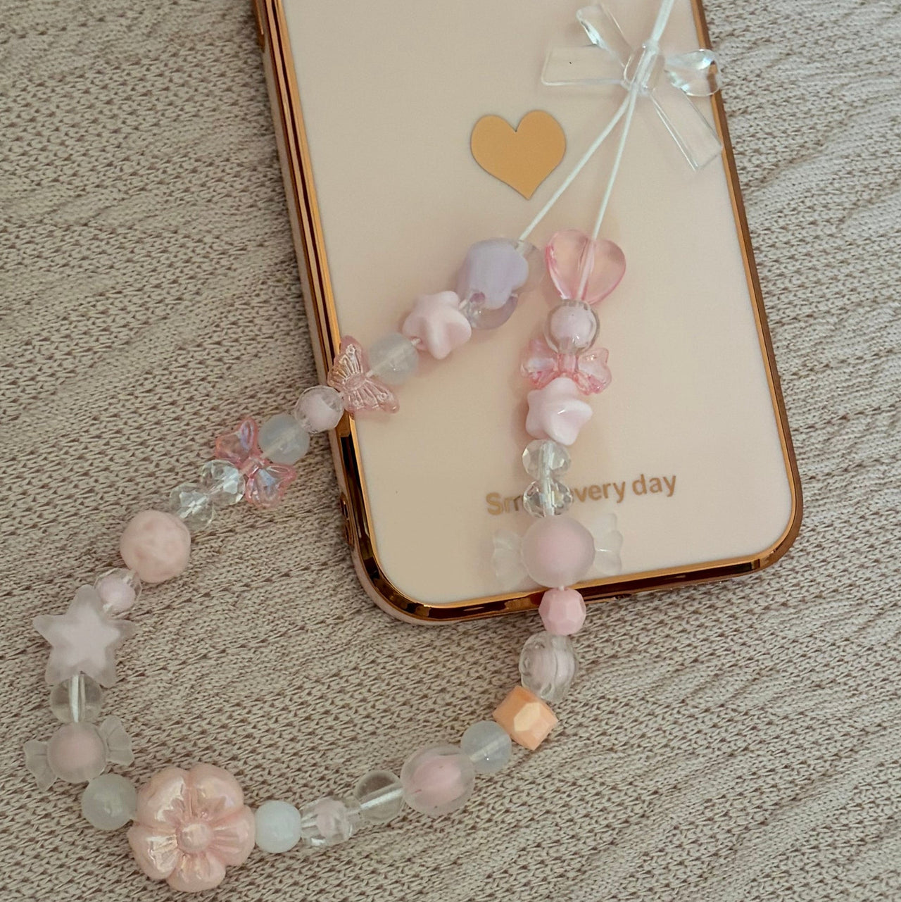 Clear Bow Phone Charm