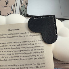 Faux Leather Heart Corner Bookmarks
