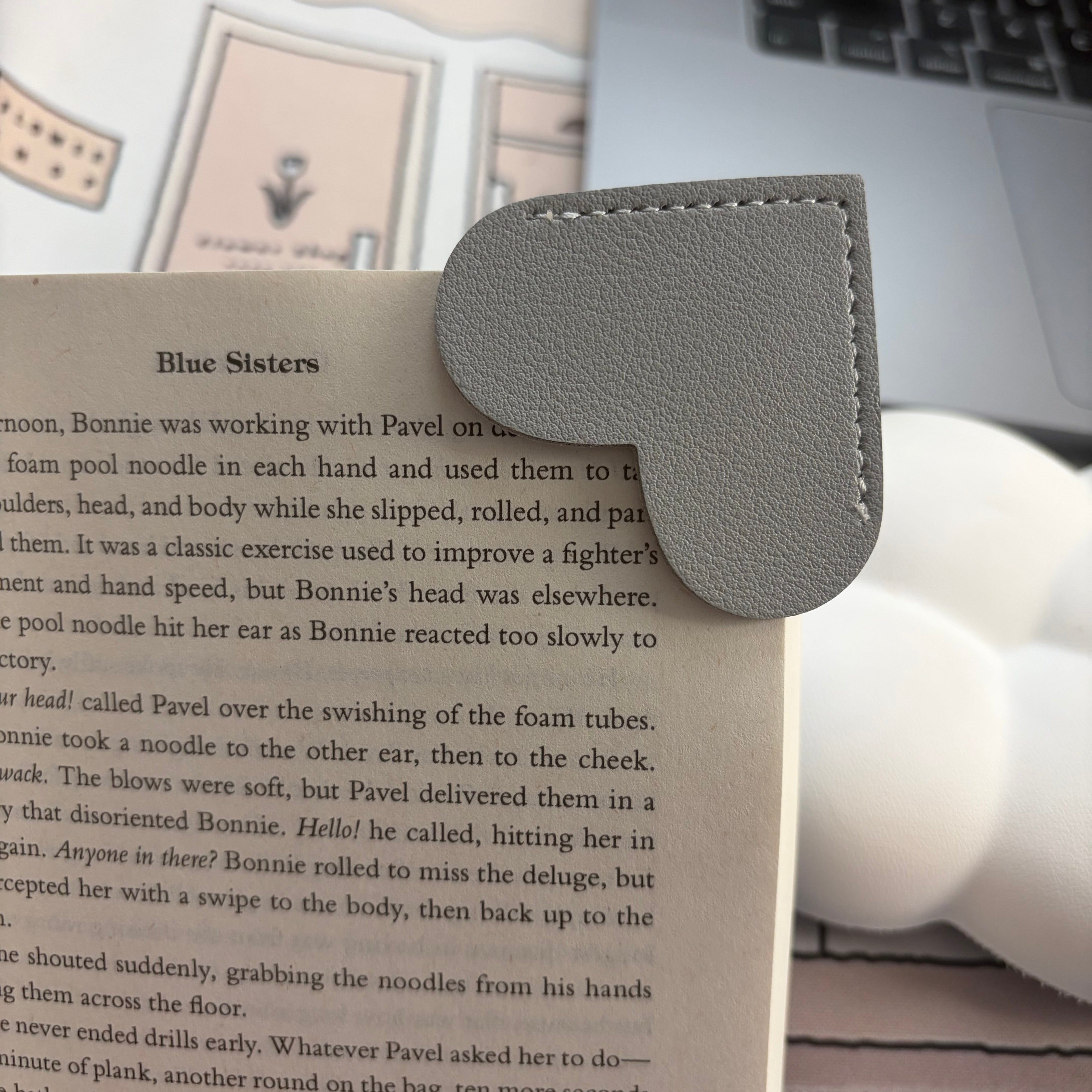 Faux Leather Heart Corner Bookmarks