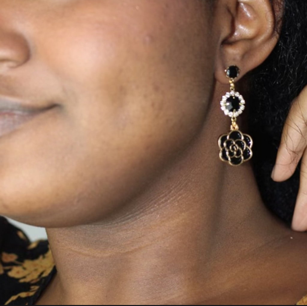 Noir Rose Earrings