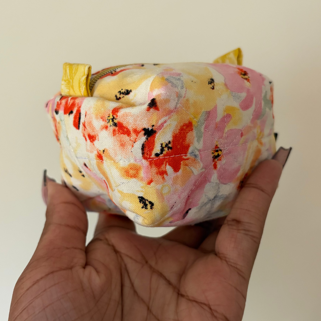 Blush Petals Boxy Coin Pouch