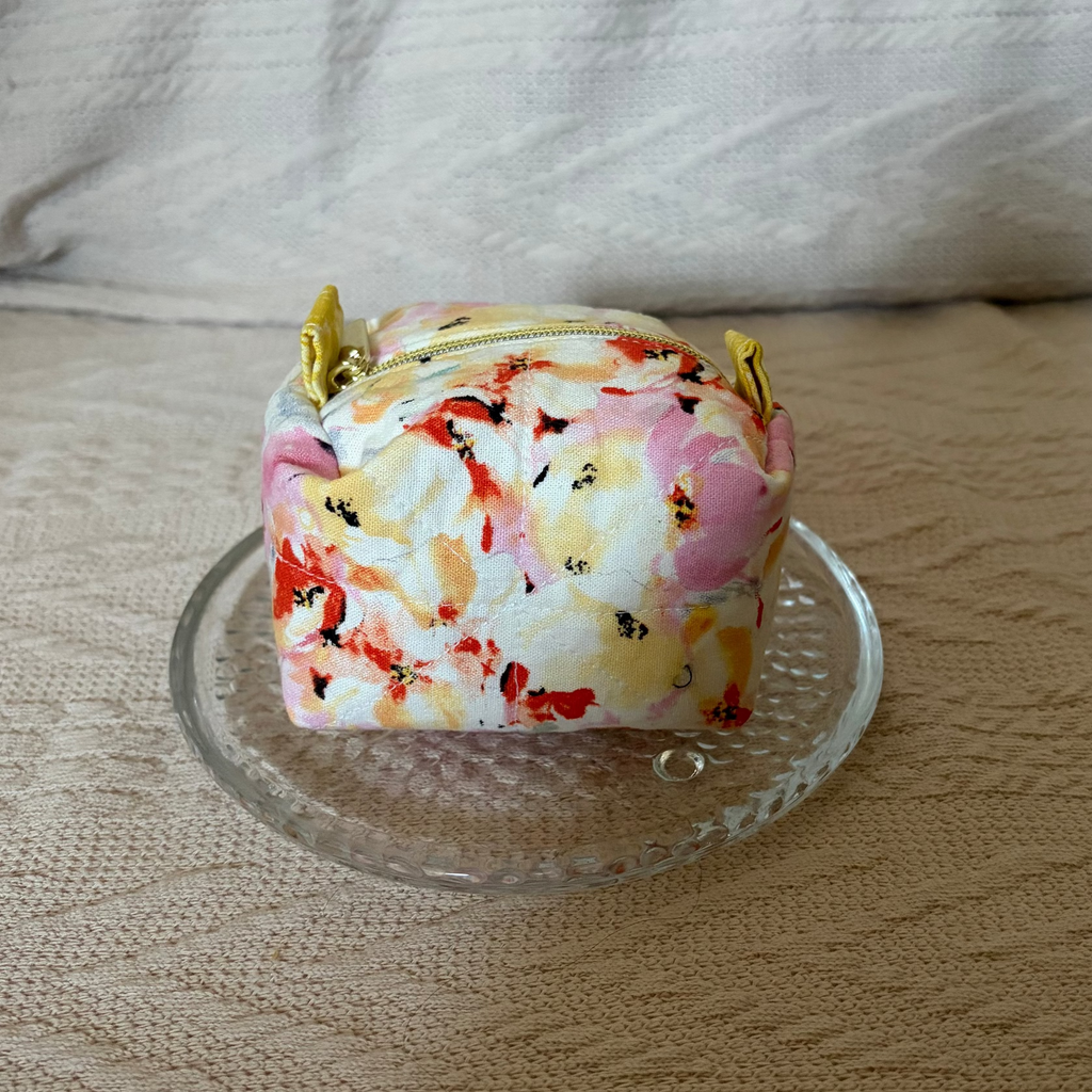 Blush Petals Boxy Coin Pouch