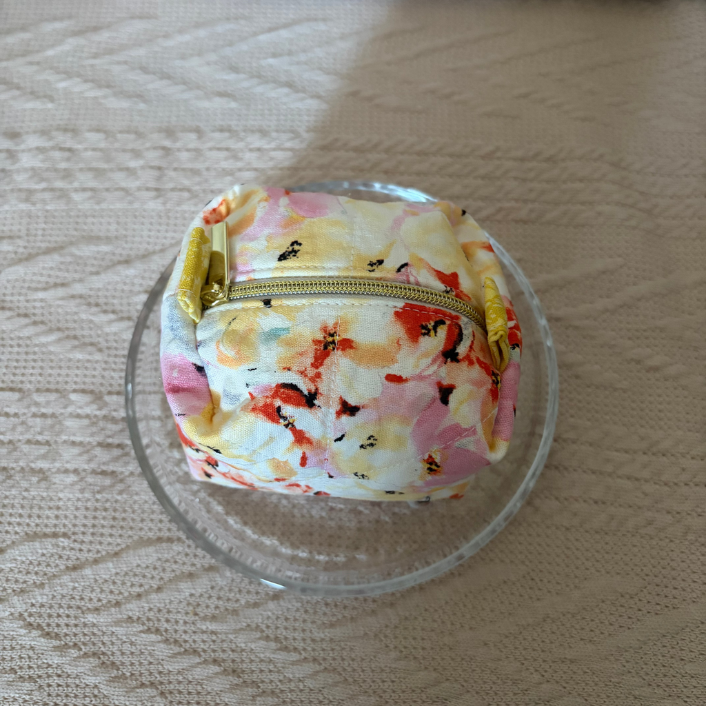 Blush Petals Boxy Coin Pouch