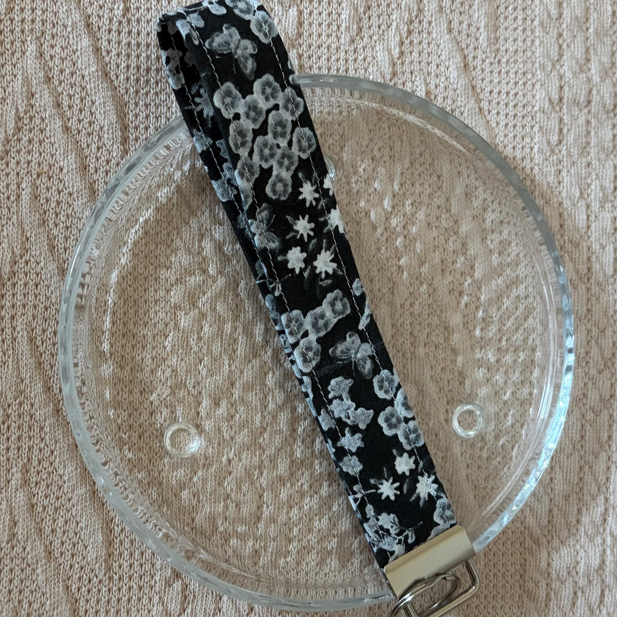 Midnight Bloom Handmade Wristlet