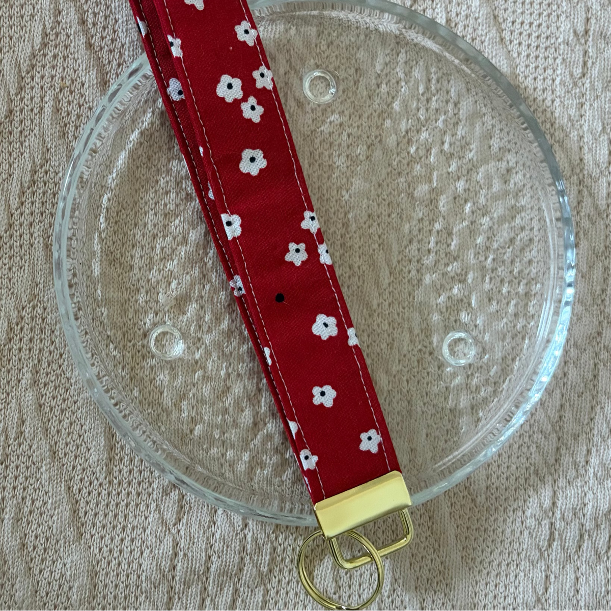 Cherry Picnic Handmade Wristlet