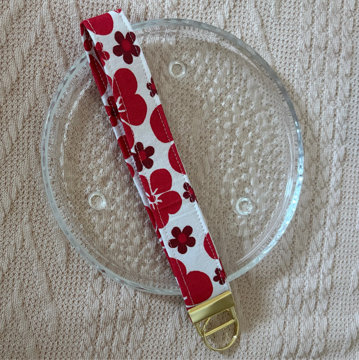 Scarlet Wildflower Handmade Wristlet