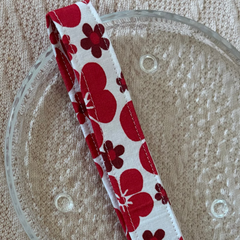 Scarlet Wildflower Handmade Wristlet