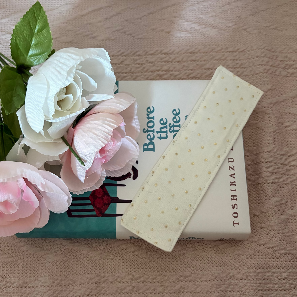 Champagne Glow Handmade Fabric Bookmark