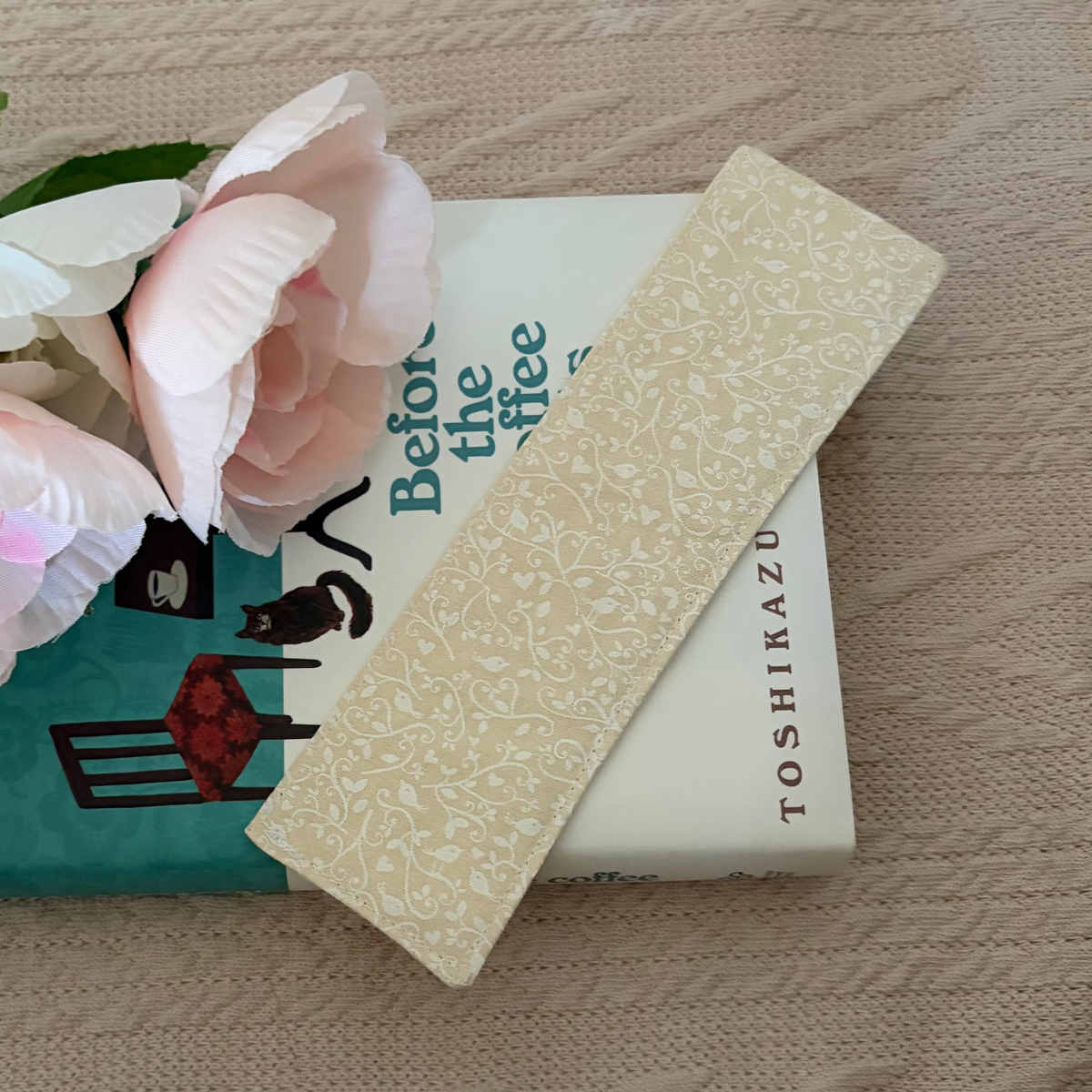 Ivory Birdsong Handmade Fabric Bookmark