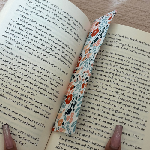 Amber Wildflower Fabric Bookmark