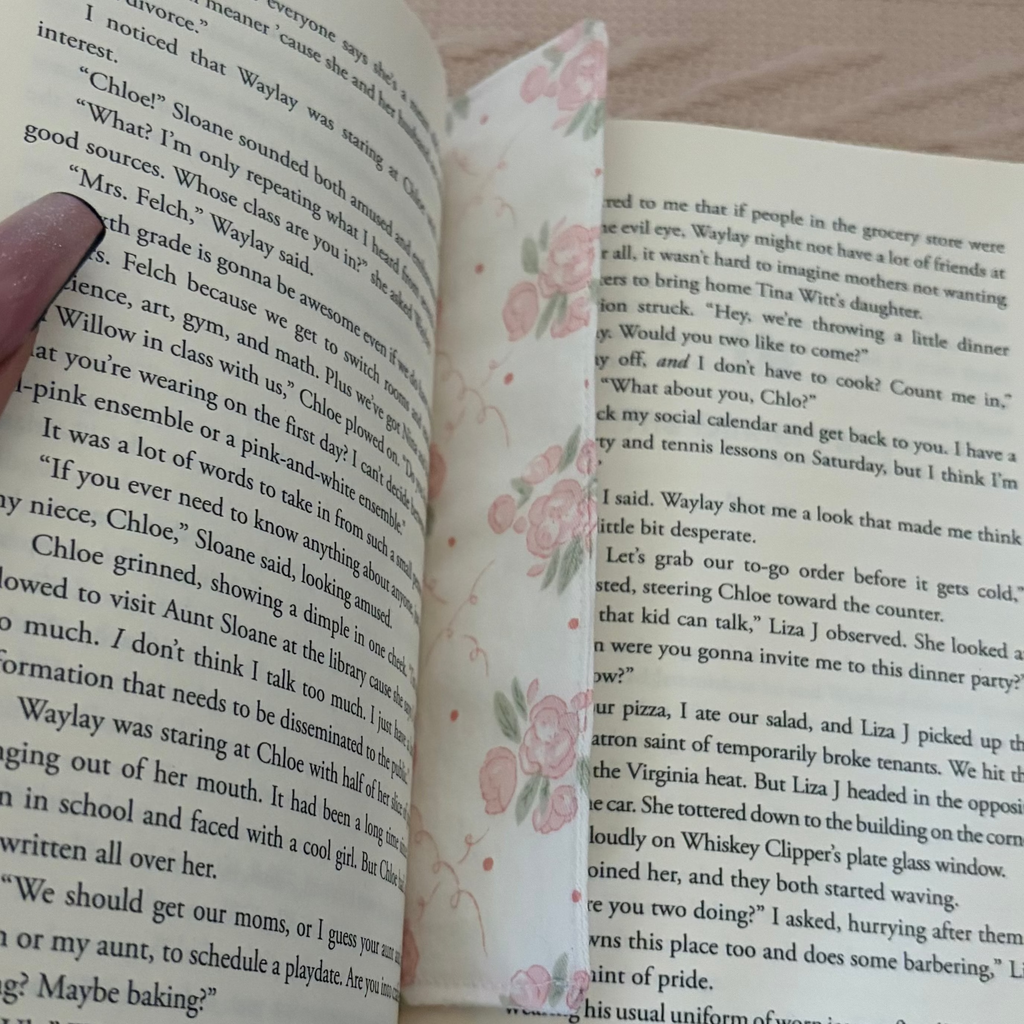 Porcelain Rose Handmade Fabric Bookmark