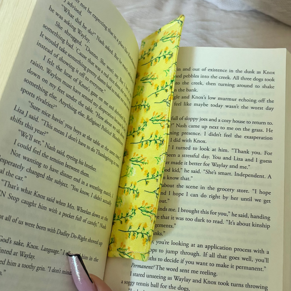 Golden Wildflower Handmade Fabric Bookmark