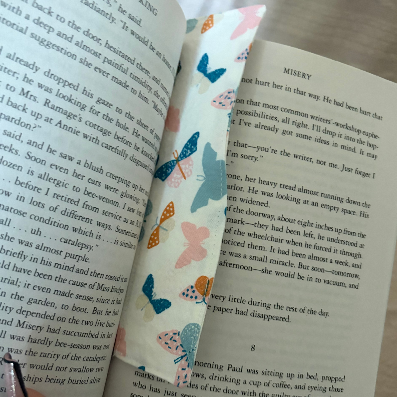 Butterfly Garden Party Handmade Fabric Bookmark
